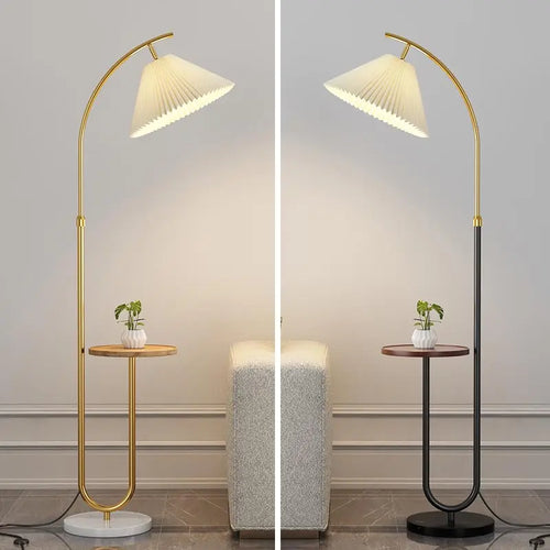 lampadaire nordique à led abat-jour en tissu pour décoration intérieure - vue 3 sur 18