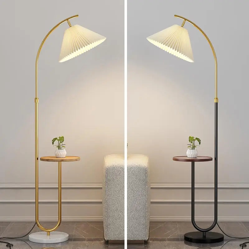lampadaire nordique à led abat-jour en tissu pour décoration intérieure - vue 3 sur 18