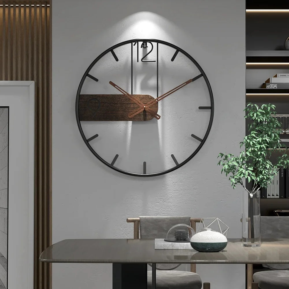 horloge murale nordique 3D en métal pour décoration moderne - vue 4 sur 5