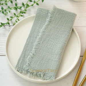 Rustic cotton gauze napkin set of 12