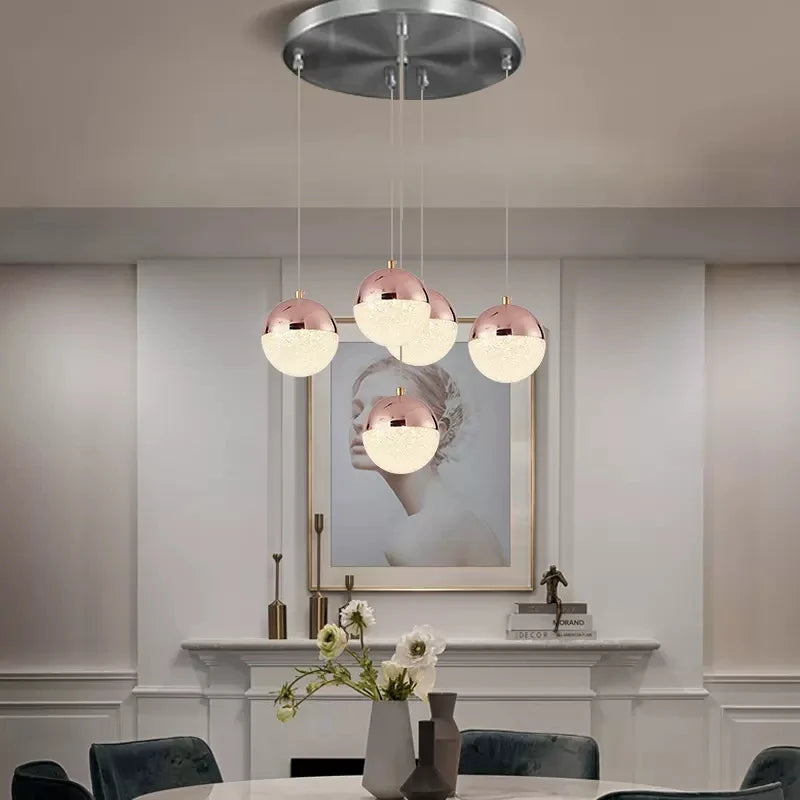 Suspension nordique led demi-boule acrylique simple