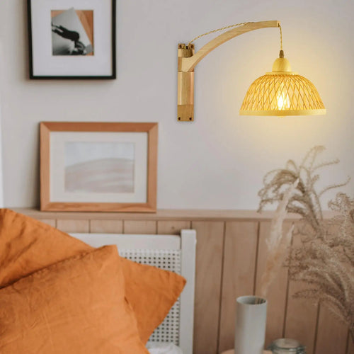 applique murale pliante vintage en bois décoration rétro café bambou