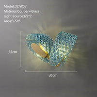 lustre moderne en verre design feuille de paon led suspendu