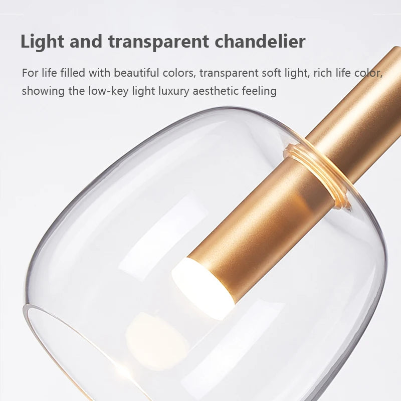lustre suspension led luxe déco nordique luminaires modernes - vue 7 sur 12