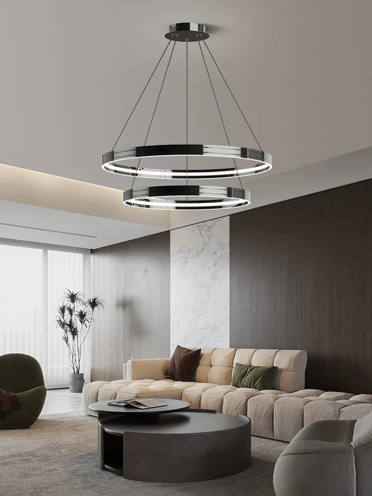 lustre en anneau moderne pour éclairage intérieur décoratif - vue 4 sur 16