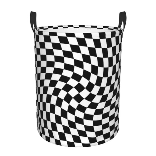 panier à linge pliable personnalisé à damier géométrique pour enfant
