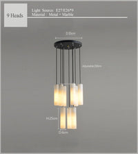 suspension en marbre naturel style nordique pour éclairage moderne