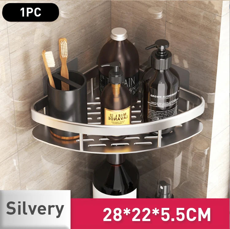 etagère murale de rangement sans perçage pour shampoing et maquillage - vue 6 sur 10