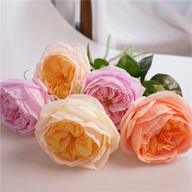 fleurs artificielles rose real touch pour décoration et cadeau - vue 6 sur 11