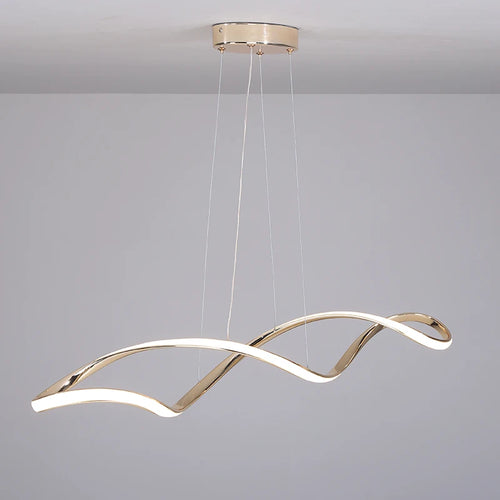 Lustre LED modernes pour salle à manger salon chambre L92cm Or / Chrome / Noir Télécommande - vue 6 sur 9