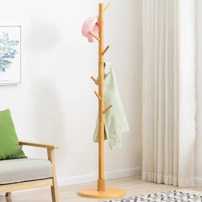 porte-vêtements suspendu en bois pour rangement pratique