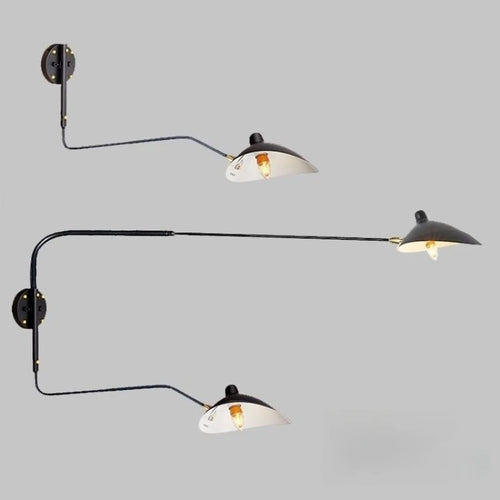 Applique murale design minimaliste moderne salon chambre bras rotatif lampe de chevet créative lumière LED lampes de lecture d'étude réglables - vue 5 sur 10