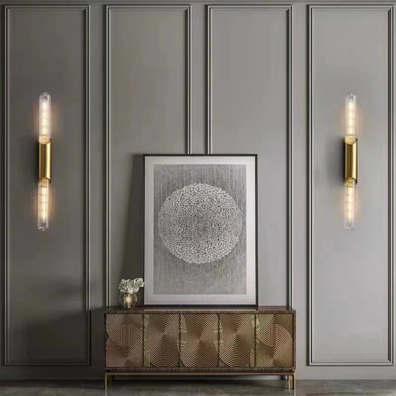 applique murale de luxe en cuivre et verre artistique - vue 4 sur 10