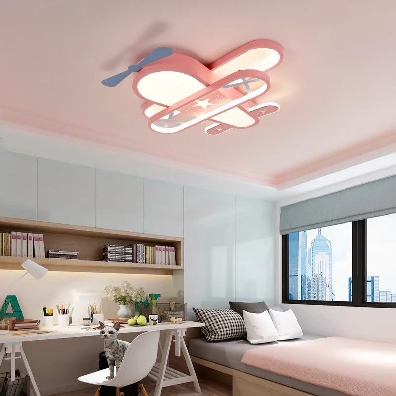 lustre avion pour chambre d'enfant décoration créative nordique - vue 4 sur 10