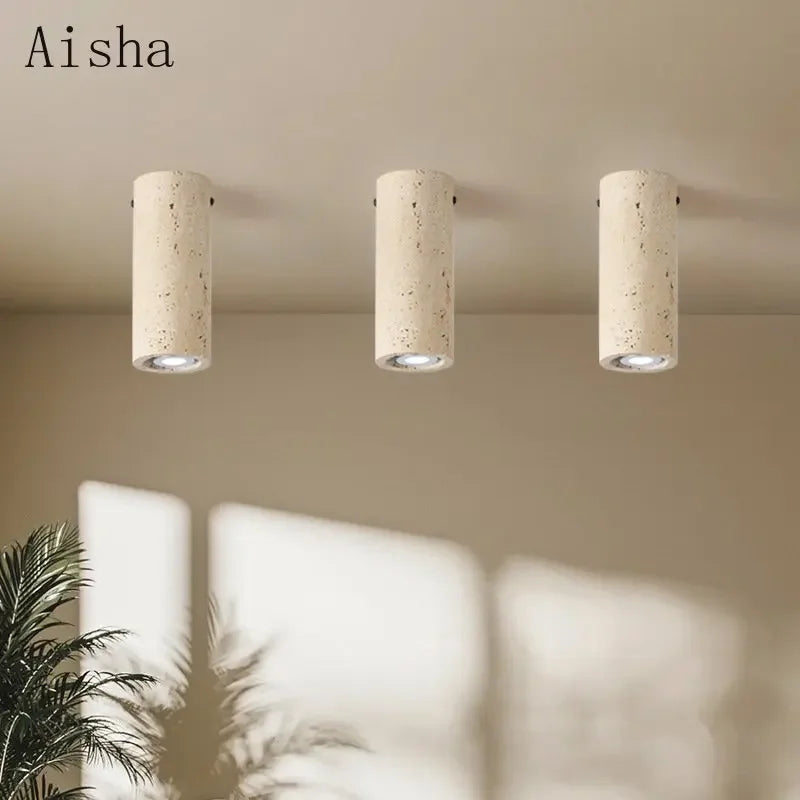plafonnier cylindrique japonais style minimaliste rétro créatif - vue 3 sur 8