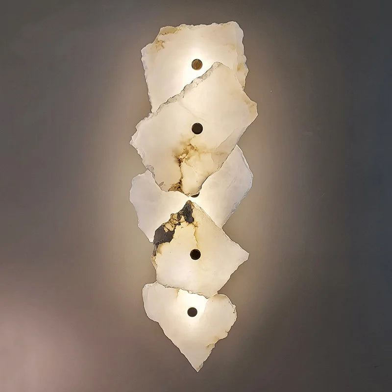 applique murale moderne en laiton et marbre naturel design luxe - vue 6 sur 12