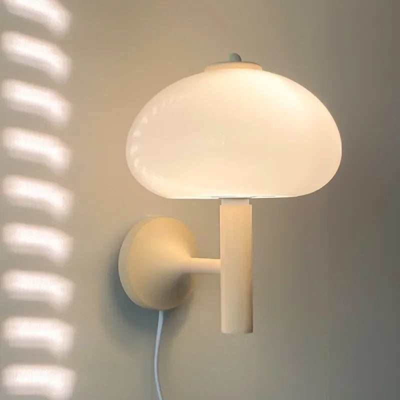 Bauhaus applique moderne champignon verre applique murale pour chambre salon Loft chambre décor blanc avec prise interrupteur applique murale