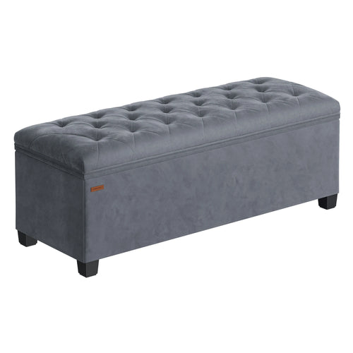 SONGMICS Stool with Storage Space, Bench with Legs, 40 x 110 x 40 cm Footstool, Storage Box, Maximum Load 300 kg - vue 9 sur 8
