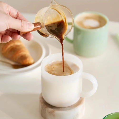 Tasse retro en verre style saphir borosilicate