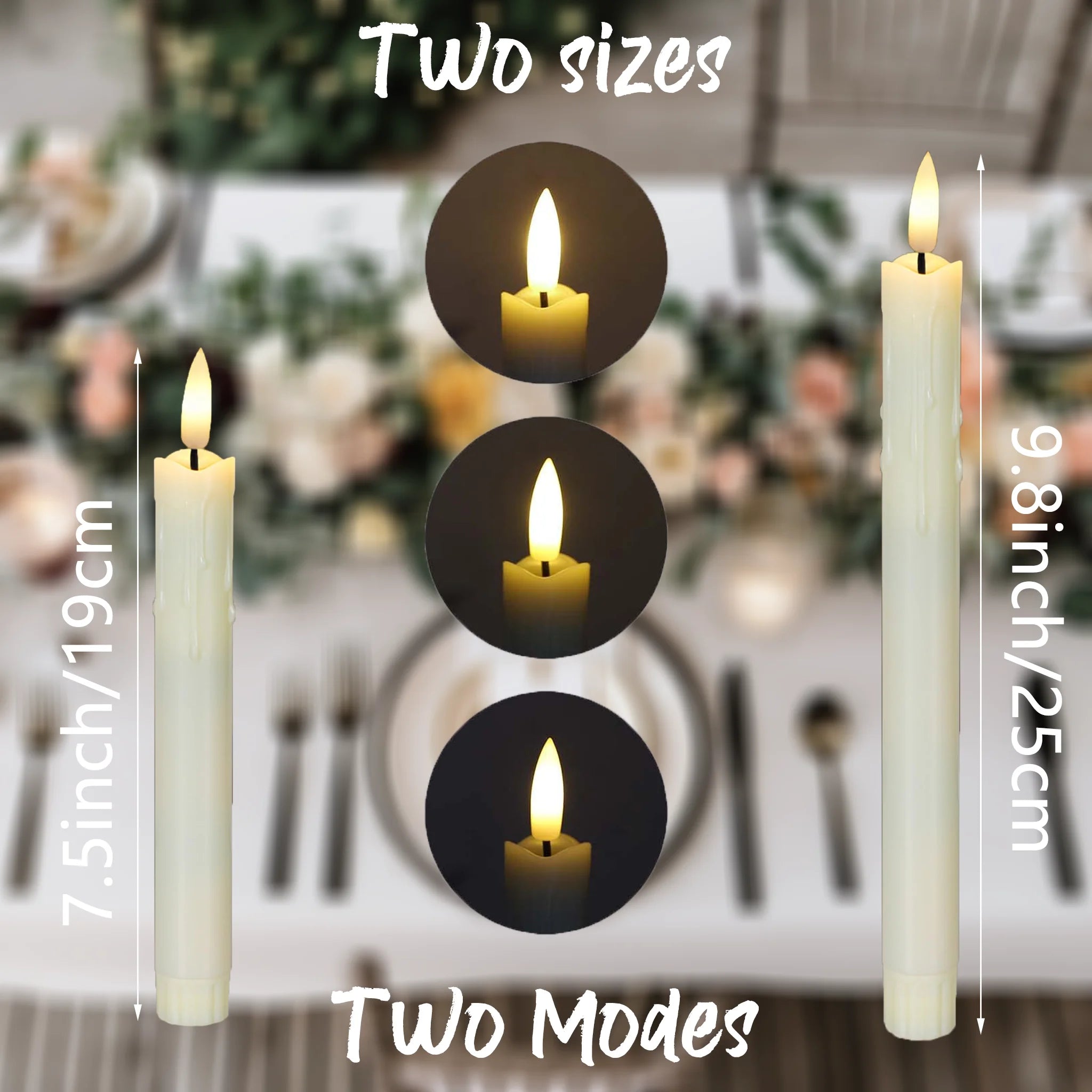 bougies LED décoratives scintillantes pour mariage et Halloween - vue 7 sur 14