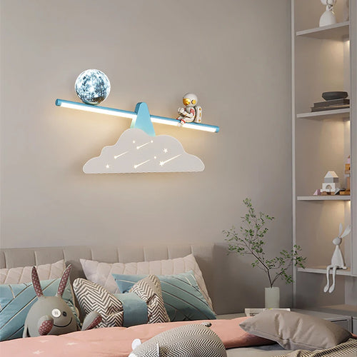 Nordic minimalist moon planet astronaut wall light - vue 3 sur 16
