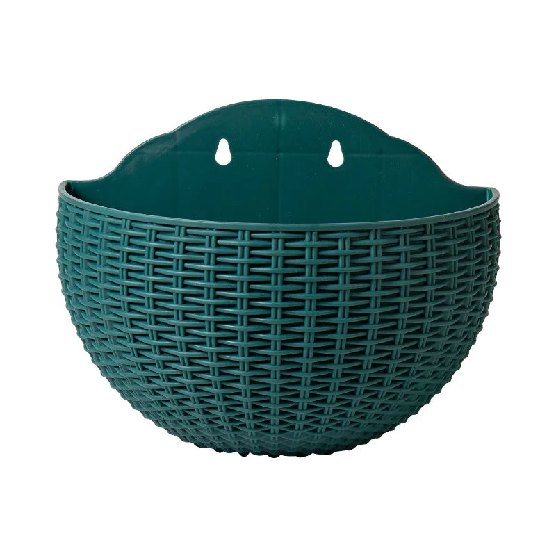 European Wall Mounted Hydroponic Plant Pot, Semi-Circular, Hanging Flower Basket, Balcony, Lazy Wall Mounted, No Drilling, Decor - vue 8 sur 16