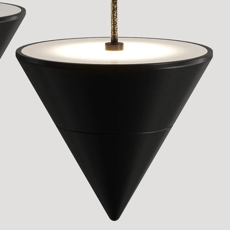 suspension led conique art déco hauteur réglable