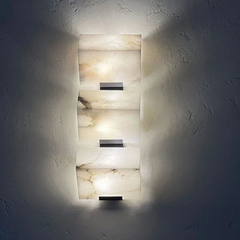 applique murale moderne en marbre avec lumières led