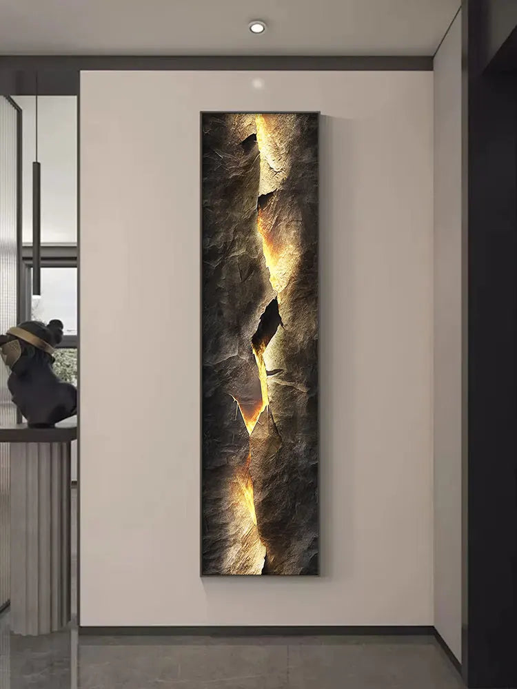 Applique murale led en cristal et porcelaine avec motif montagne