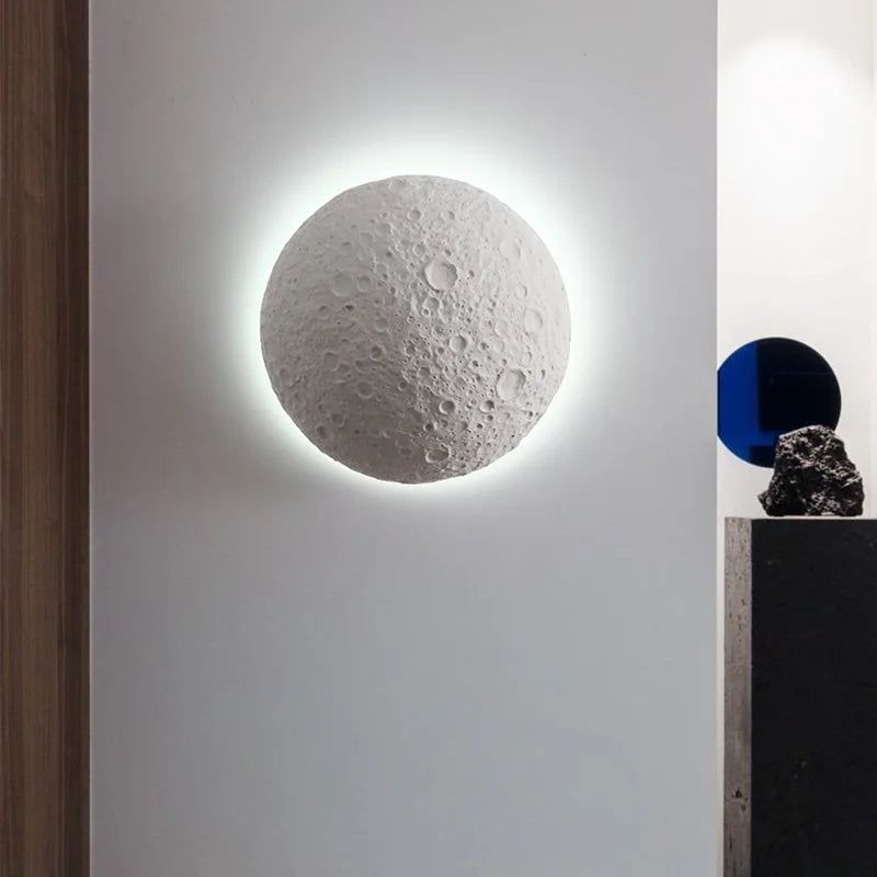 applique murale décorative lune design créatif éclairage led moderne - vue 3 sur 6