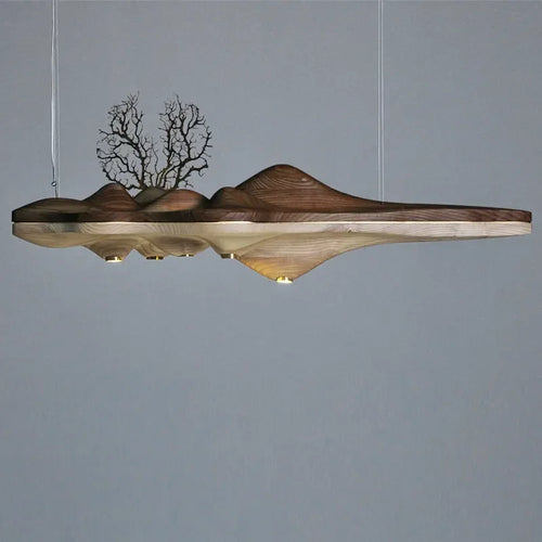 suspension nordique moderne en bois et résine décorative