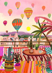 Colourful abstract landscape posters and prints for interior decor