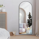 CASSILANDO Arched Full Length Mirror 64" x 21", Floor Standing Mirror, Unique Vertical Mirror, Gold Metal Frame Mirror