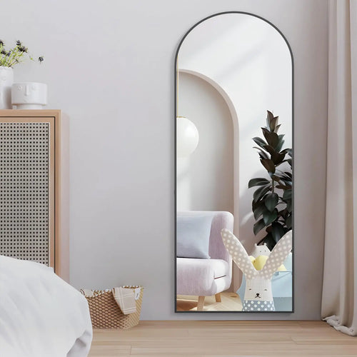 CASSILANDO Arched Full Length Mirror 64" x 21", Floor Standing Mirror, Unique Vertical Mirror, Gold Metal Frame Mirror - vue 6 sur 8