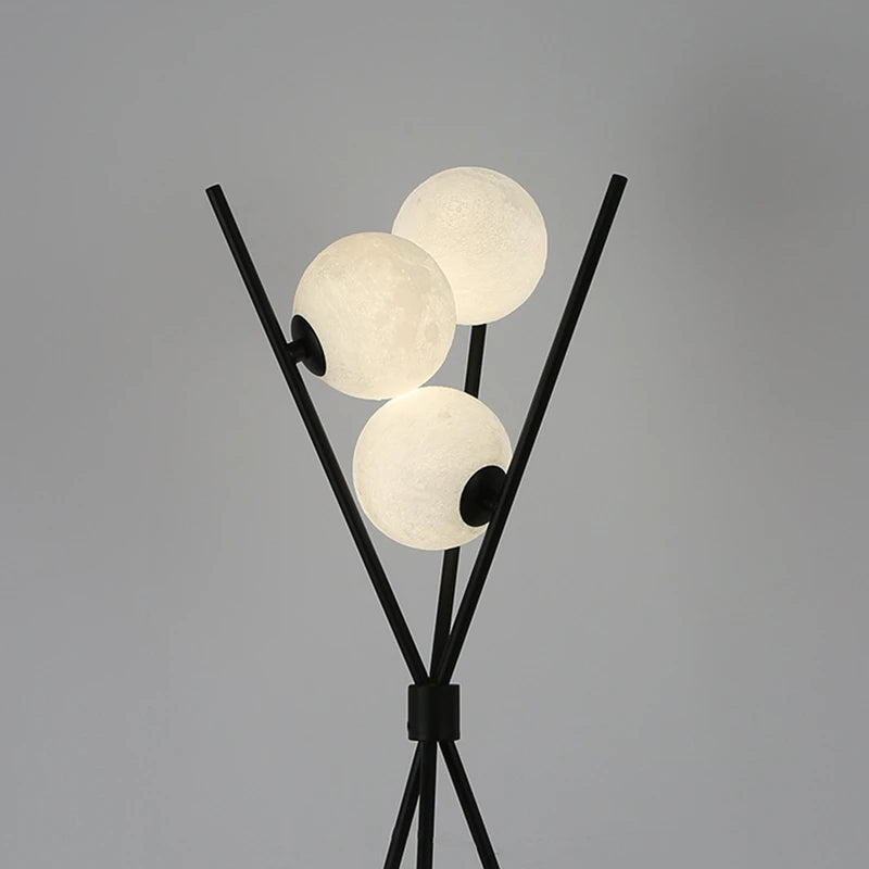 Lune Lampadaire Designer LED 3D Boule Salon Canapé Chambre Art Décoration Station Lampe Nordique Trépied Luminaires D'intérieur