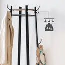 VASAGLE Coat Rack, Cloakroom, Clothes Rack with 3 Tier Shelf, Hooks and Rails, Steel Frame, Industrial Style