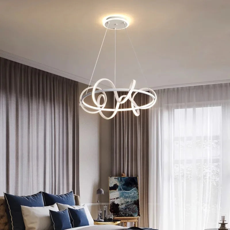 lustre nordique pour éclairage intérieur lampes suspendues - vue 5 sur 8
