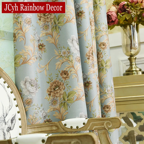 Rideau occultant floral style européen pour salon chambre
