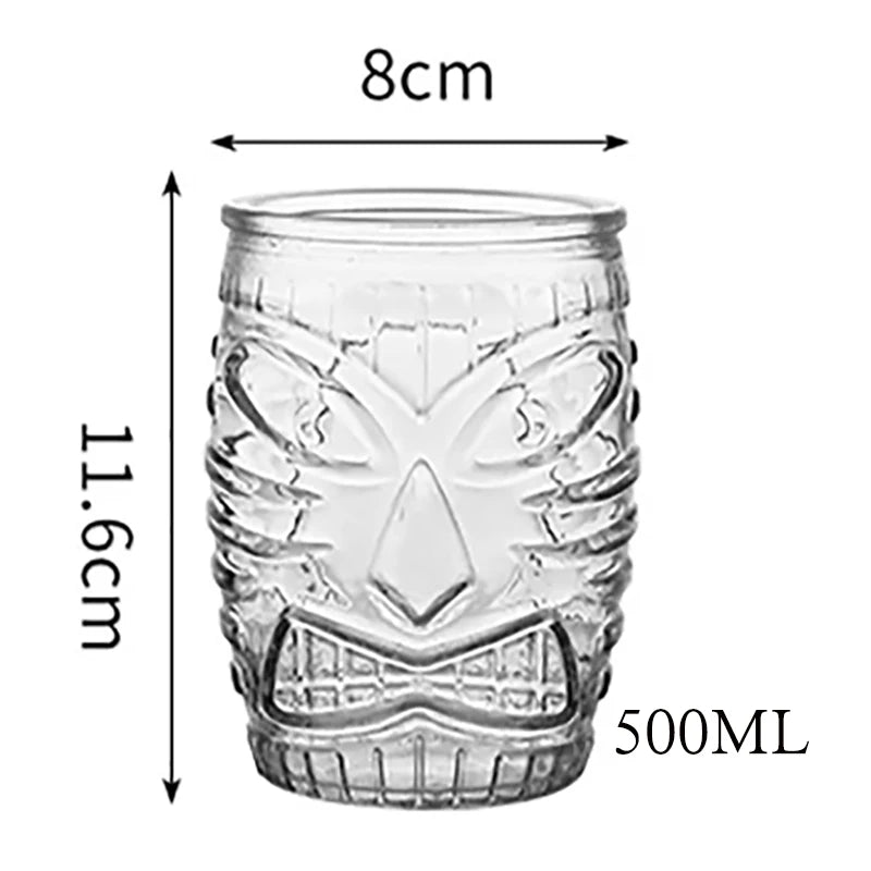 Mug tiki en verre transparent style bar exotique