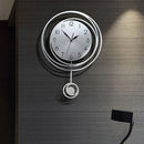 Circular hollow swinging wall clock with Arabic numeral scale clock, living room, bedroom, office, home decoration clock