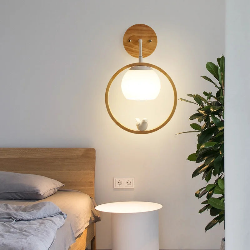 suspension modernes en bois avec led intégrée - vue 5 sur 11