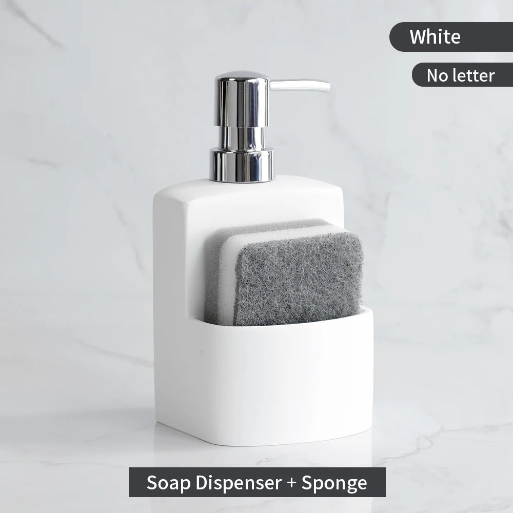 distributeur de savon liquide avec rangement pour accessoires de cuisine - vue 8 sur 14