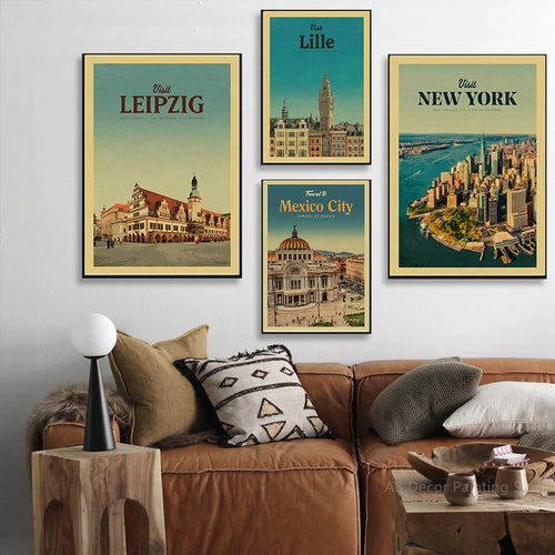affiche vintage de voyage pour passionnés de tourisme