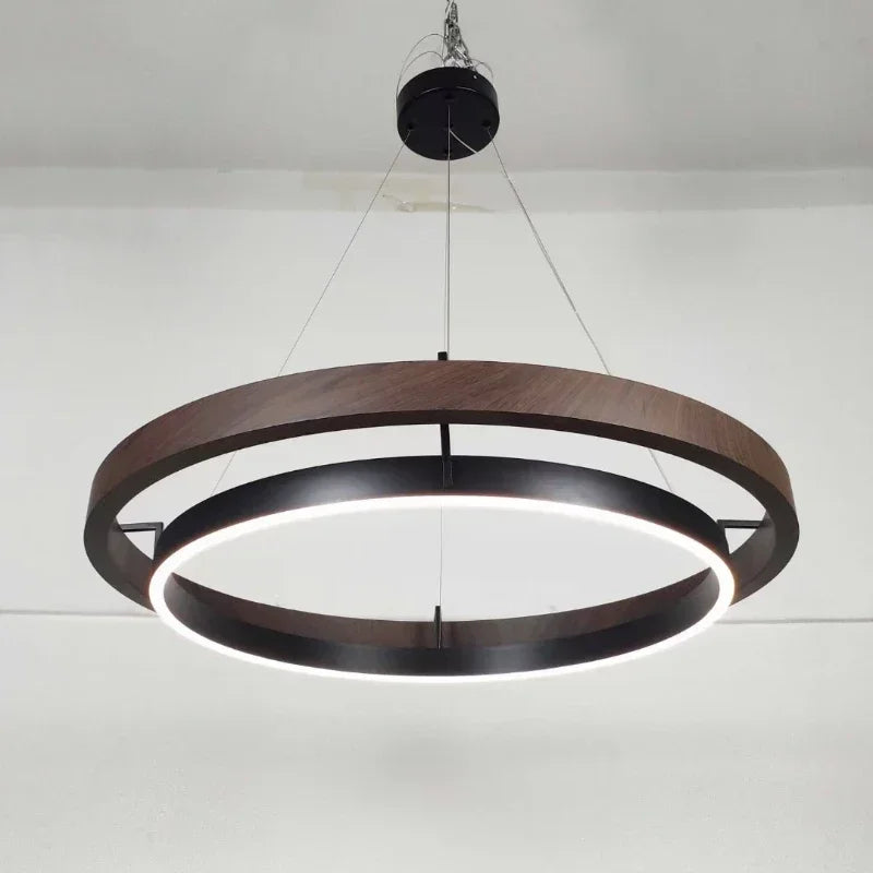 Nordic Rings Chandelier Living Room Decor Home Led Pendant Light Kitchen Island Dining Table Suspension Hanging Lamp - vue 3 sur 8