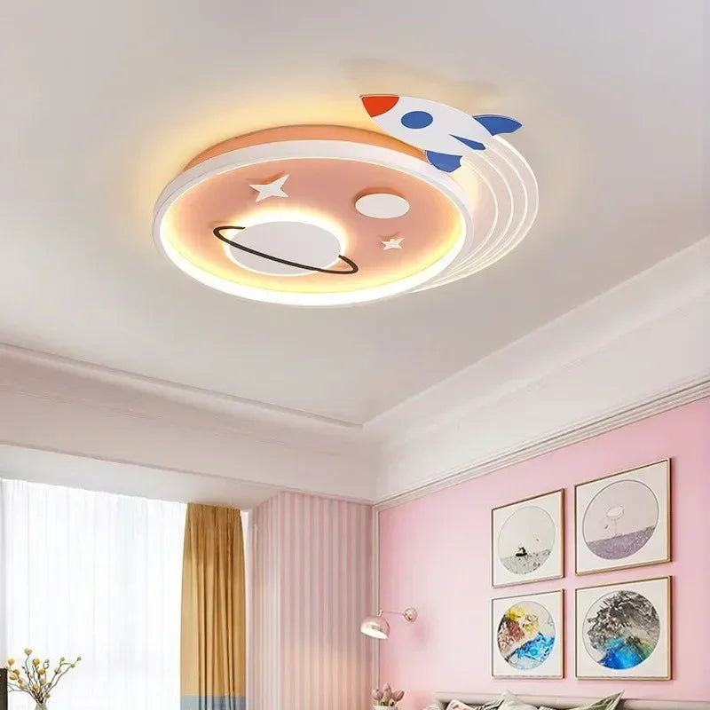 plafonnier nordique planète fusée led pour décoration enfant - vue 5 sur 9