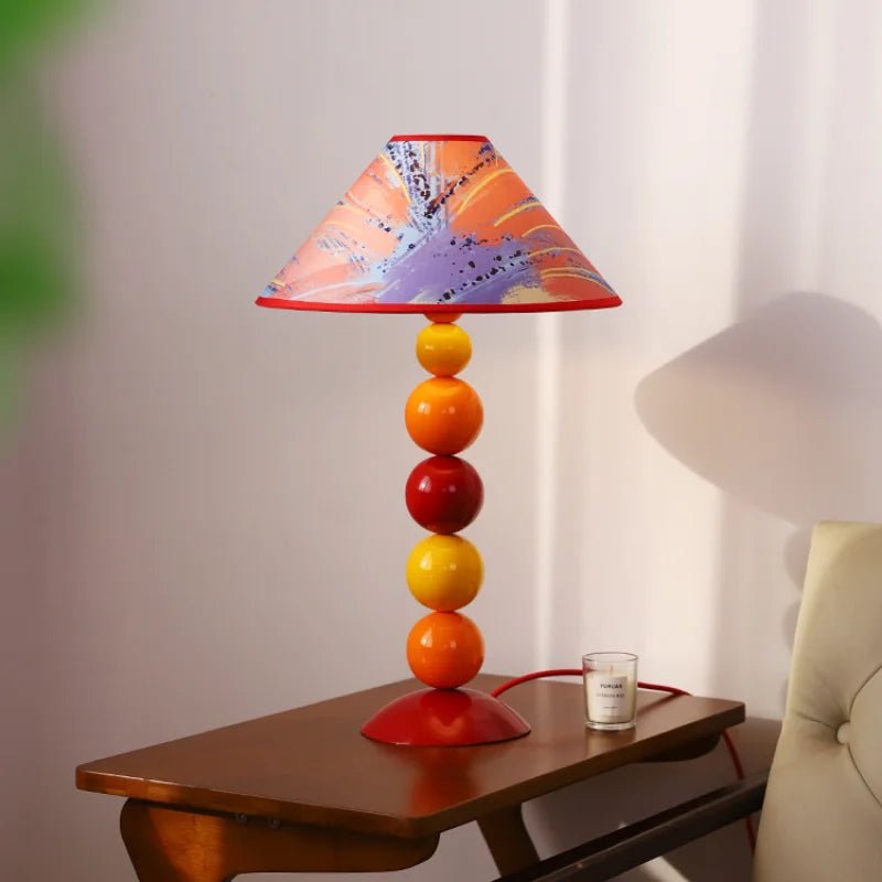 Vintage Nordic design desk lamp with colourful stones - vue 3 sur 8