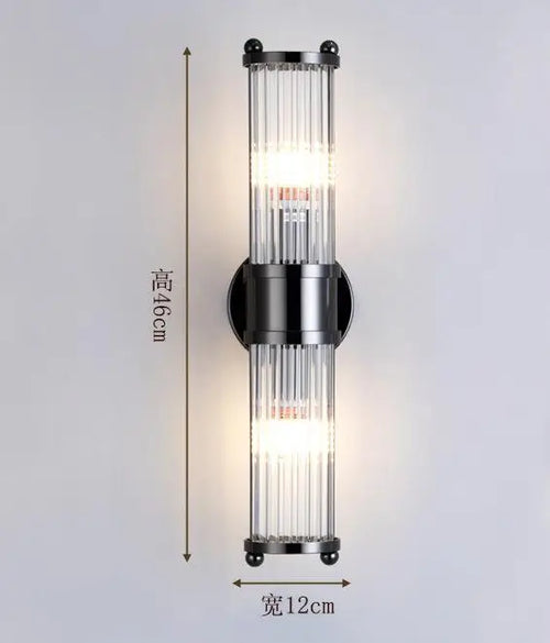 applique murale en cristal à rayures chromées et noires pour intérieur - vue 8 sur 11