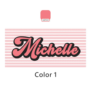 Personalised retro striped beach towel