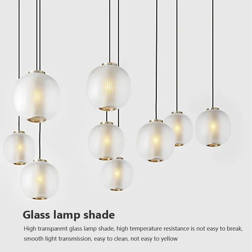 suspension led créative en verre pour hôtel et café bar