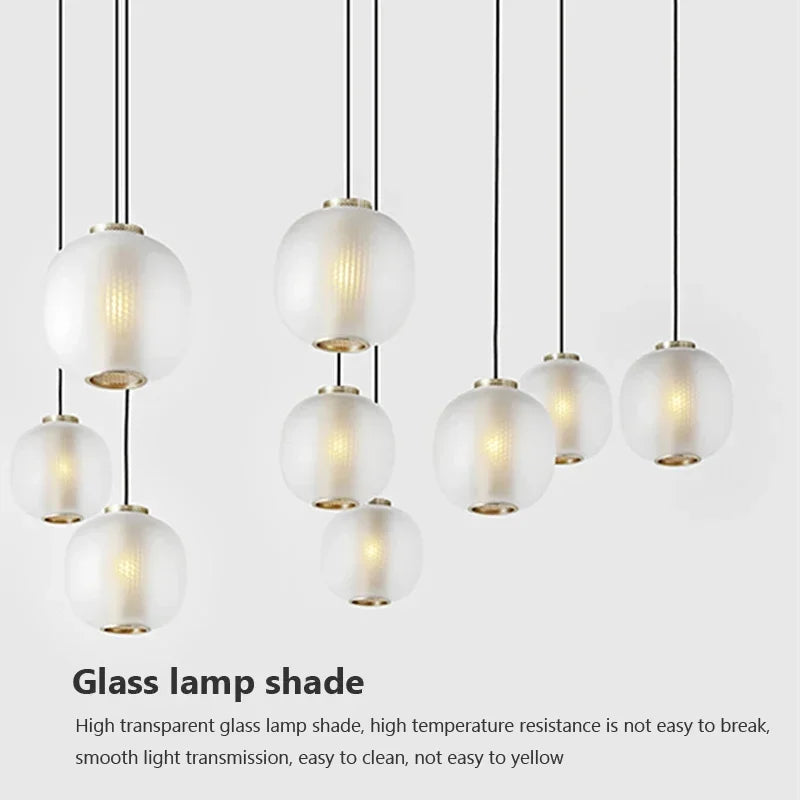 suspension led créative en verre pour hôtel et café bar - vue 9 sur 8